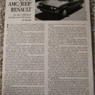 1985 American Motors /Jeep /Renaualt article