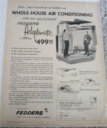 1957 Fedders Adaptomatic Air Conditioner ad