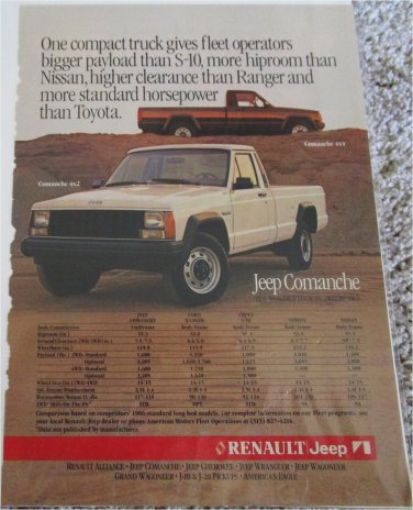 1986 American Motors Jeep Comanche Pickup truck ad #1
