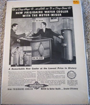 1937 Frigidaire Meter-Miser Water Cooler ad