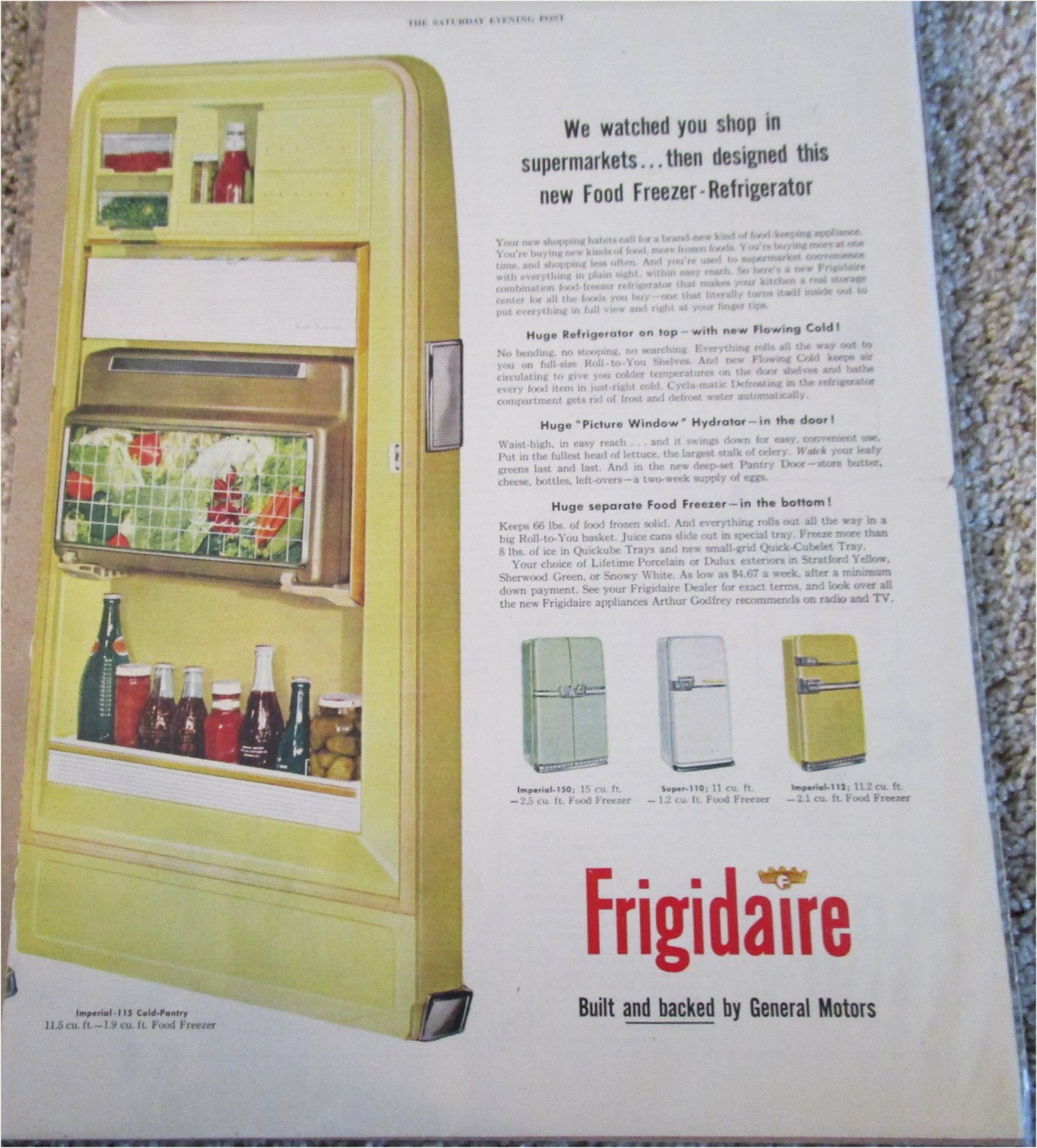 1955 Frigidaire Imperial Cold Pantry ad #2