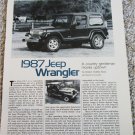 1987 American Motors Jeep Wrangler article