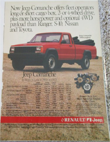 1987 American Motors Jeep Comanche Pickup truck ad #1