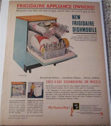 1961 Frigidaire Dishmobile Dishwasher ad