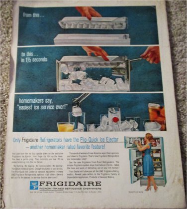 1962 Frigidaire Flip Quick Ice Ejector Refrigerator