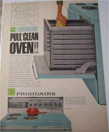 1963 Frigidaire Pull Clean Oven ad