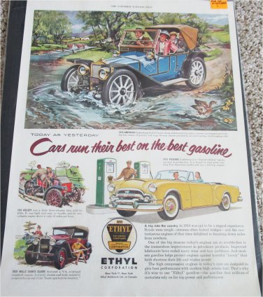 Ethyl Corporation ad featuring a 1910 American Underslung Touring car