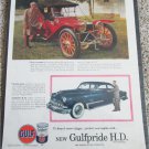 Gulfpride ad featuring a 1913 American Underslung Touring car