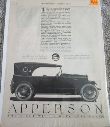 1920 Apperson Touring car ad #2