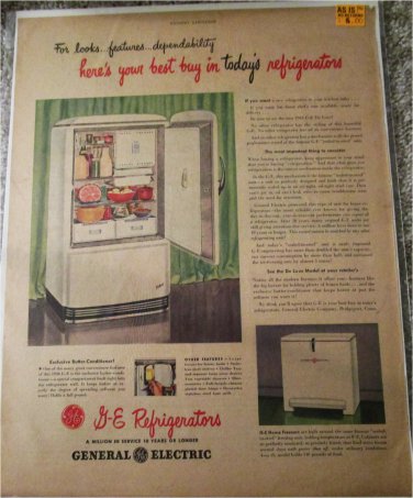 1946 GE Refrigerators ad