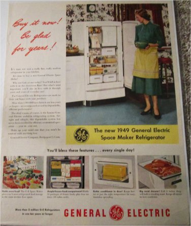 1949 GE Space Maker Refrigerator ad #1