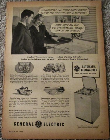 1949 GE Dishwasher ad