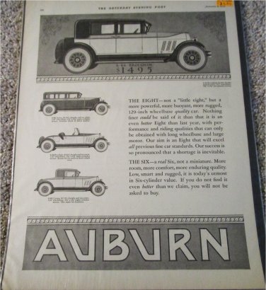 1926 Auburn Lineup car ad