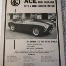 1956 AC Ace Roadster car ad