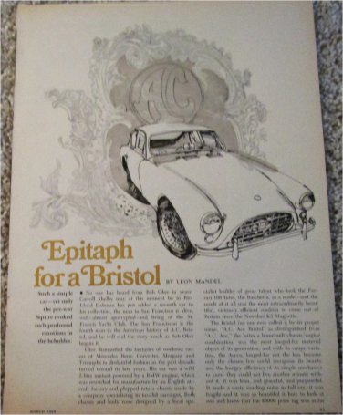 1969 AC Bristol car article