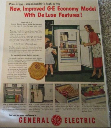 1950 GE Economy Model Refrigerator ad
