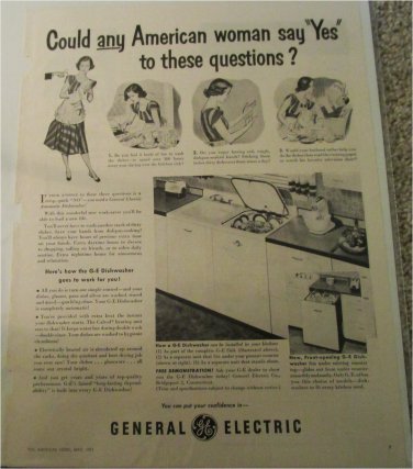 1951 GE Dishwasher ad