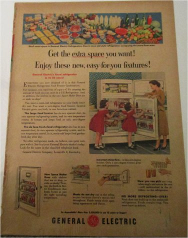 1951 GE Refrigerator ad