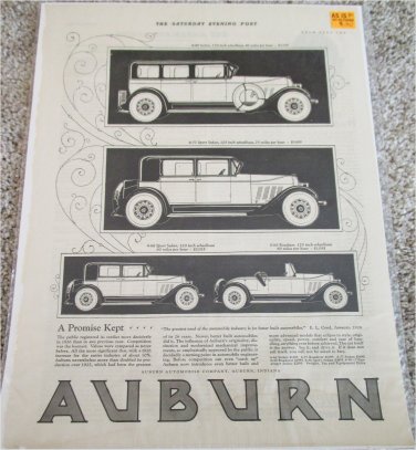 1927 Auburn Lineup car ad
