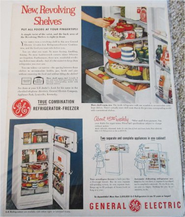 1954 GE Combination Refrigerator-Freezer ad