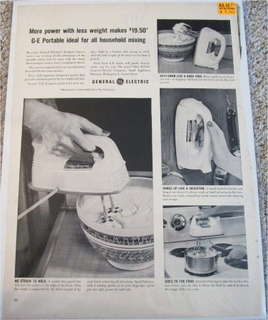 1954 GE Portable Mixer ad