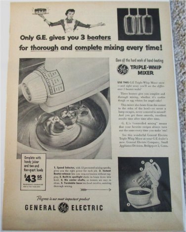 1954 GE Triple-Whip Mixer ad #2
