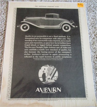 1931 Auburn Straight Eight Roadster car ad