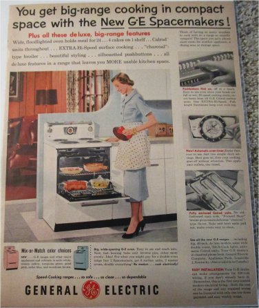 1955 GE Spacemaker Ranges ad