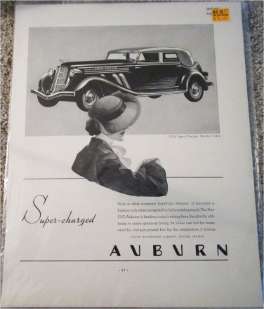 1935 Auburn Super-Charged Phaeton Sedan car ad