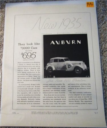 1935 Auburn Phaeton car ad