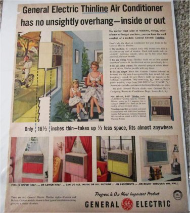 1957 GE Thinline Air Conditioner ad