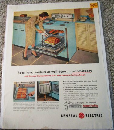 1958 GE Keyboard Cooking Range ad