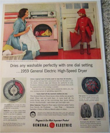 1959 GE Electric High Speed Dryer ad