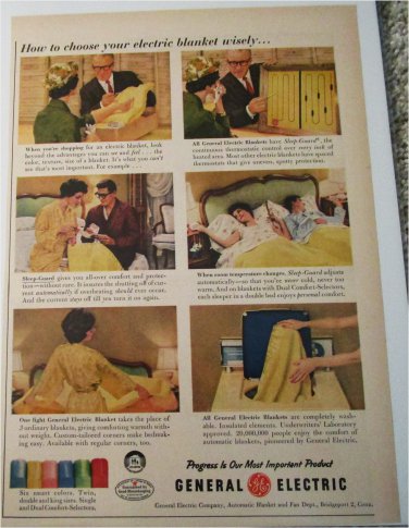 1959 GE Electric Blanket ad