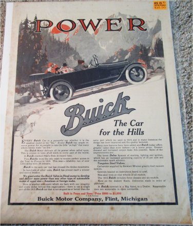 1915 Buick Touring car Power ad