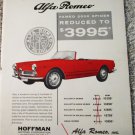 1962 Alfa Romeo 2000 Spider car ad