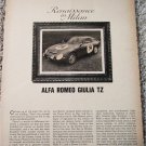 1964 Alfa Romeo Giulia TZ car article