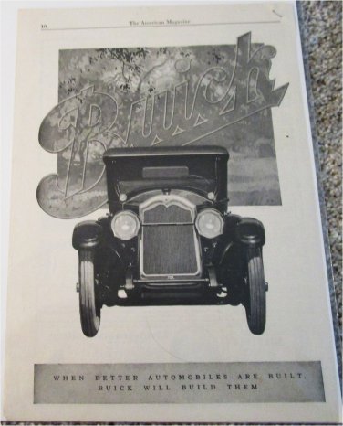 1924 Buick Six car ad