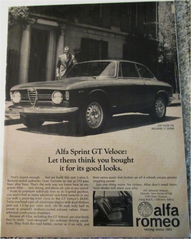 1968 Alfa Romeo Sprint GT Veloce car ad