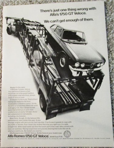 1969 Alfa Romeo 1750 GT Veloce car ad