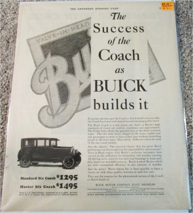 1925 Buick Coach car ad
