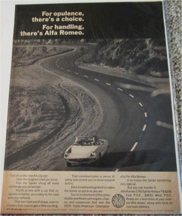 1971 Alfa Romeo Spider car ad