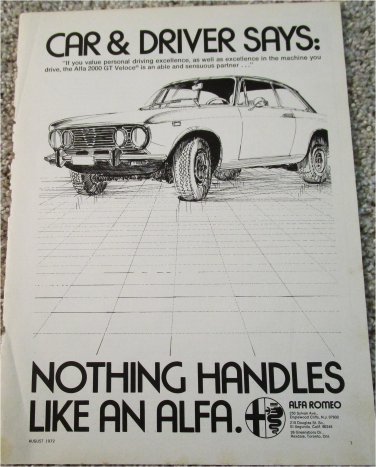 1973 Alfa Romeo 2000 GT Veloce car ad