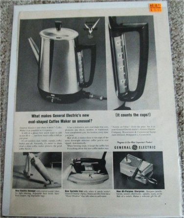 1962 GE Peek-A-Boo Coffeemaker ad