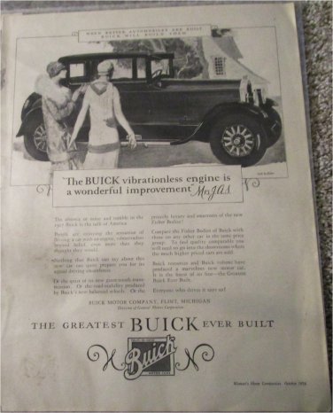 1927 Buick 2 dr sedan The Buick Vibrationaless Engine Is car ad