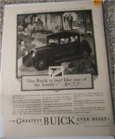 1927 Buick 2 dr sedan Our Buick Is Just Like One Of car ad