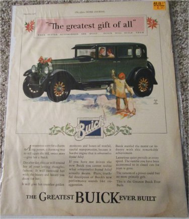 1927 Buick 4 dr sedan Christmas car ad