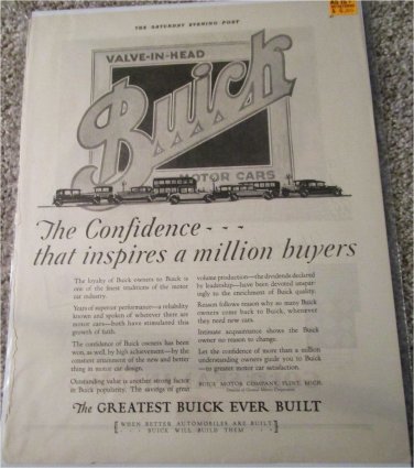 1927 Buick The Confidence car ad