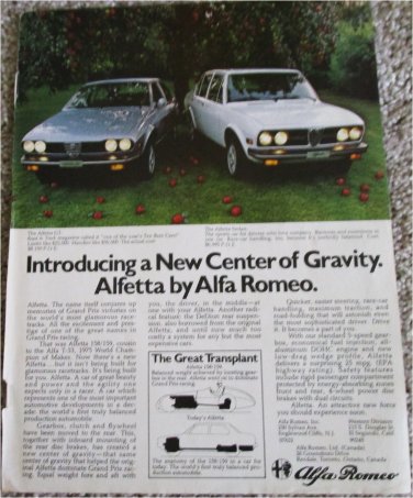 1975 Alfa Romeo Alfetta car ad