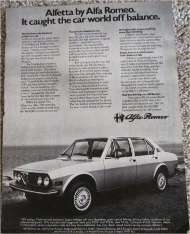 1976 Alfa Romeo Alfetta 4 dr sedan car ad #2